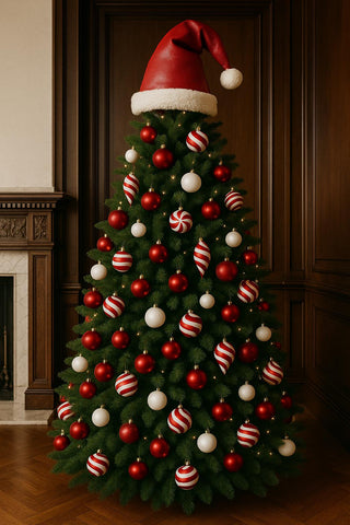 Santa Hat tree topper Christmas decoration vegan leather
