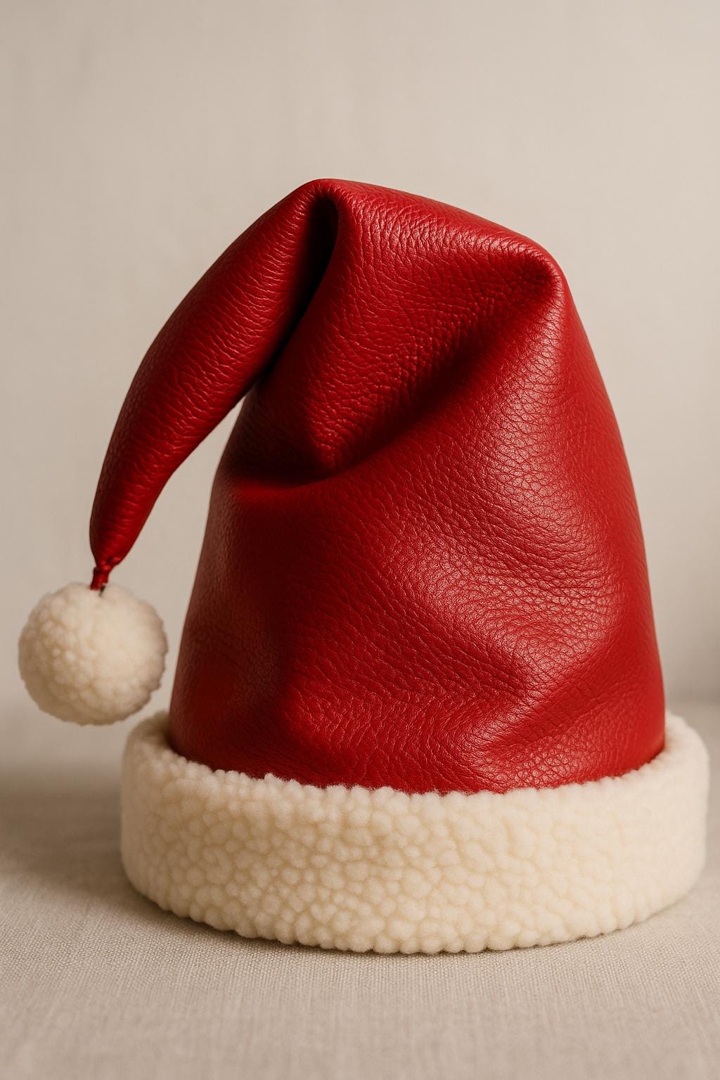 Santa Hat tree topper Christmas decoration vegan leather