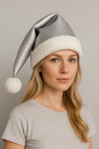 Santa Hat tree topper Christmas decoration vegan leather