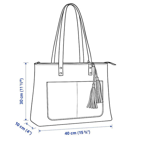 Handmade Red Leather Tote Bag with Zipper & Tassels