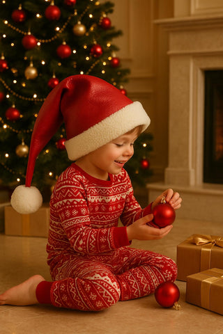 Santa Hat luxury soft vegan leather with sheepskin personalized