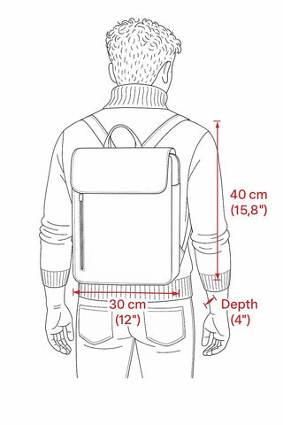 Full grain Italian Leather Backpack: 17" Laptop Bag, Handmade Rucksack