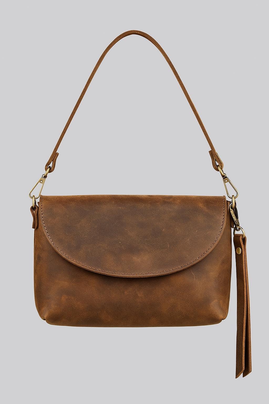 Italian Leather Small Crossbody Bag: Unisex Minimalist Purse