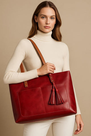 Large office Tote bag leather full grain leather gift for her