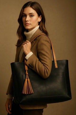 Large office Tote bag leather full grain leather gift for her