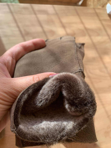 Kids Leather gloves sheepskin wool personalized with name/ initials