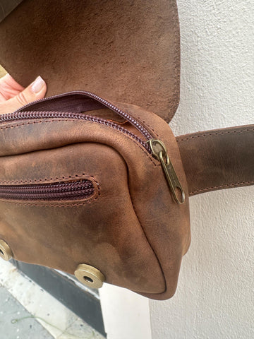 Handmade Full Grain Leather Hip Bag