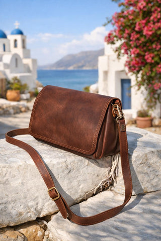 Small Leather Crossbody Bag: Full Grain Cowhide, Adjustable Strap
