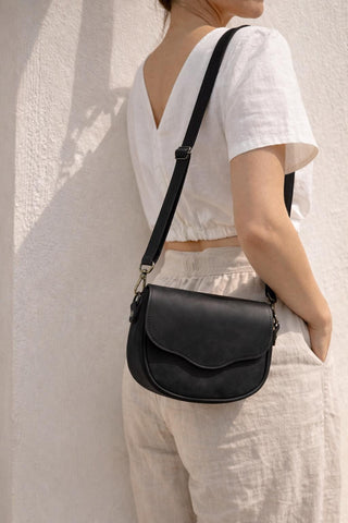 Greek leather crossbody bag full grain patina leather , saddle purse