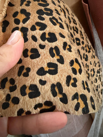 Leopard Print Leather Belt Bag, Full Grain Crossbody Fanny Pack