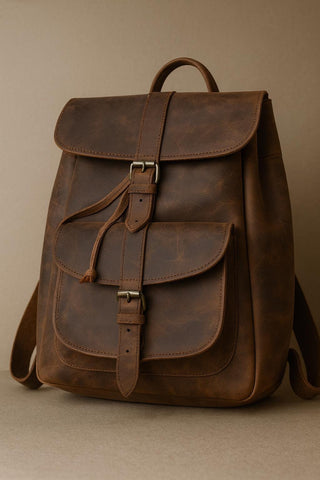 Black Leather Rucksack “Aether”