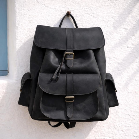 EXTRA LARGE LEATHER backpack full grain leather travel rucksack in 2 sizes