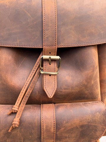 EXTRA LARGE LEATHER backpack full grain leather travel rucksack in 2 sizes