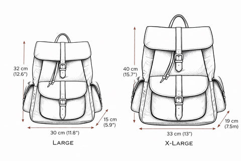 EXTRA LARGE LEATHER backpack full grain leather travel rucksack in 2 sizes