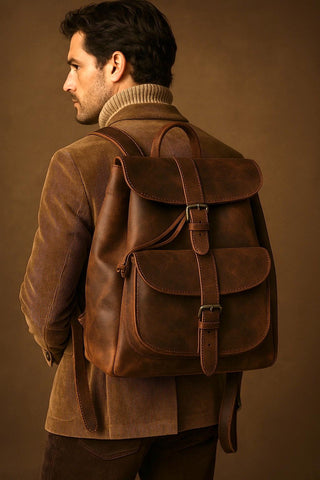 Black Leather Rucksack “Aether”