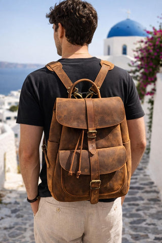 Black Leather Rucksack “Aether”