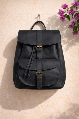 Full Grain Leather Backpack: Handmade Cowhide Travel Bag