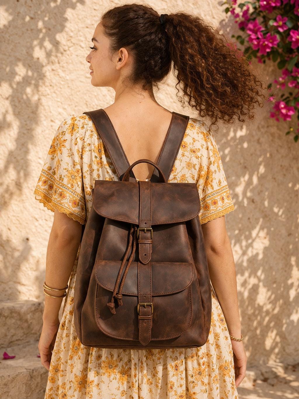 Black Leather Rucksack “Aether”