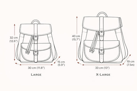 Brown Leather Backpack Full Grain Rucksack, Fits 17" Laptop